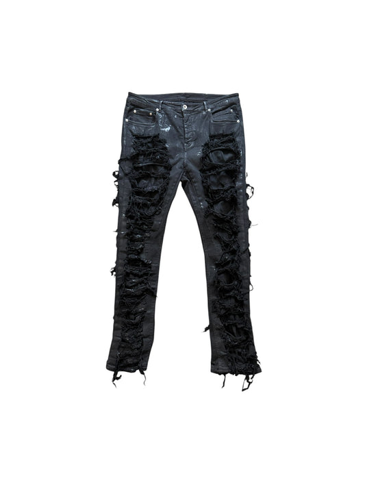 Rick Owens Detroit Cut Waxed Jeans