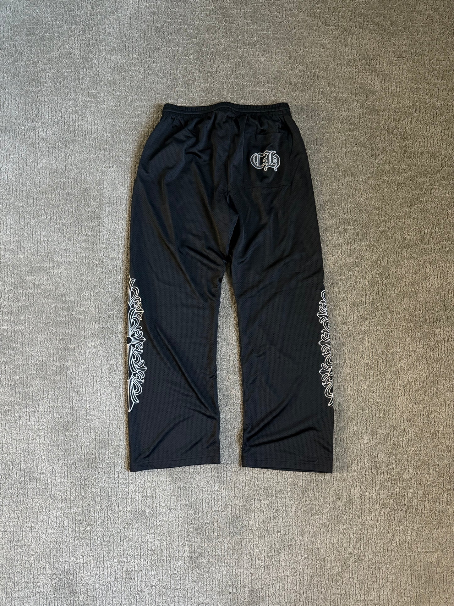 Chrome Hearts Stadium Jersey Mesh Sweatpants Black/Silver