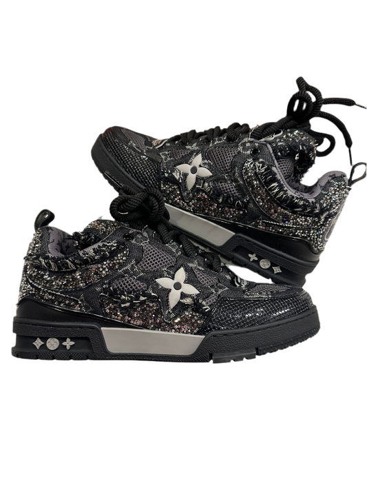 Louis Vuitton Skate Trainer Swarovski Black Denim