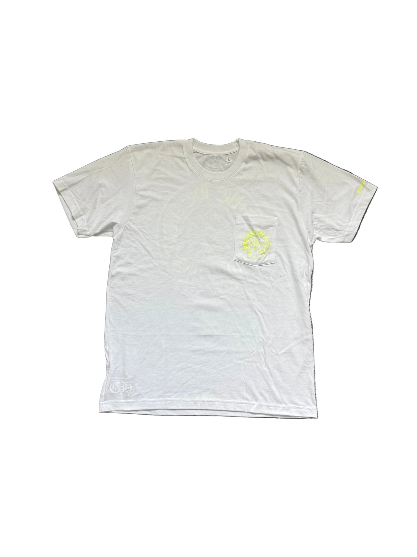 Chrome Hearts Neon Lime Horseshoe SS T-Shirt White