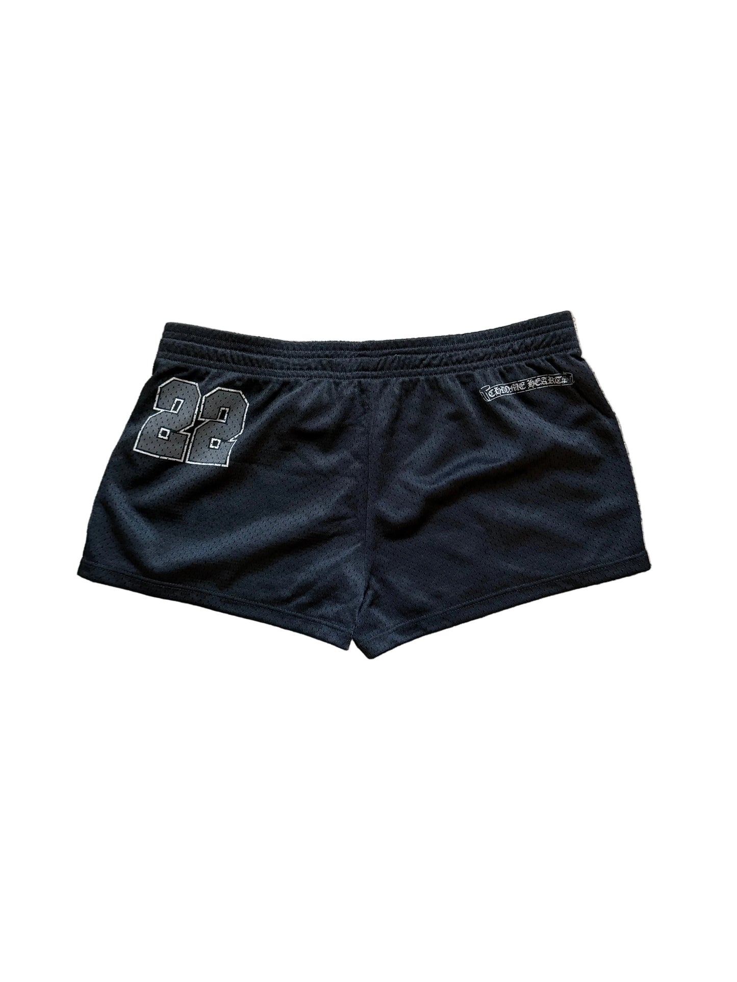 Chrome Hearts Womens Stadium Mesh Jersey Shorts Black Silver