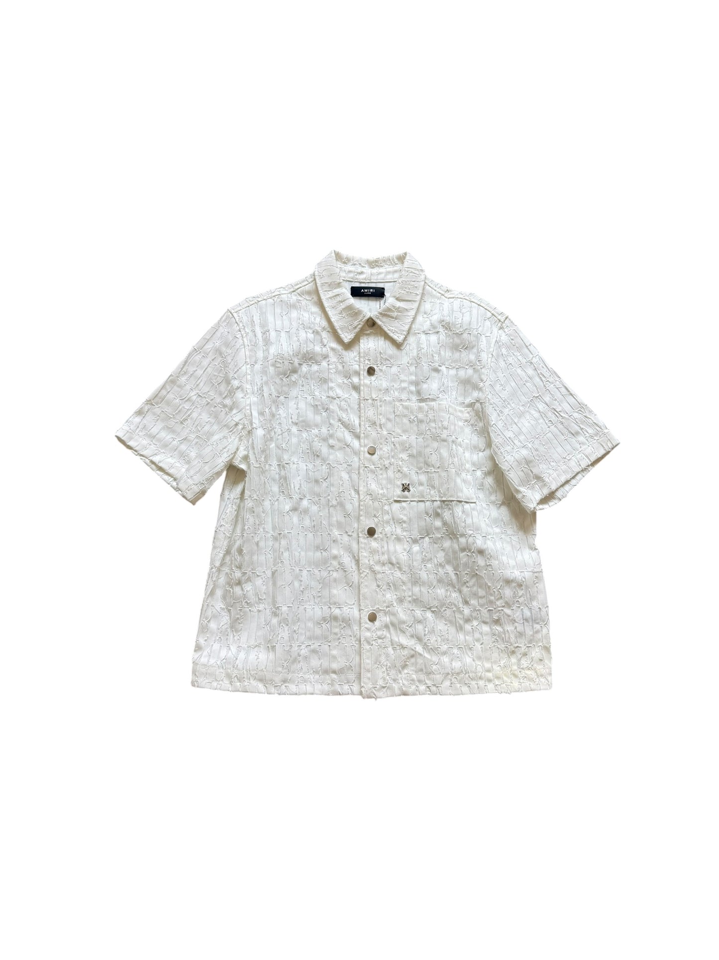 Amiri Burnout Logo Short Sleeve Button Up