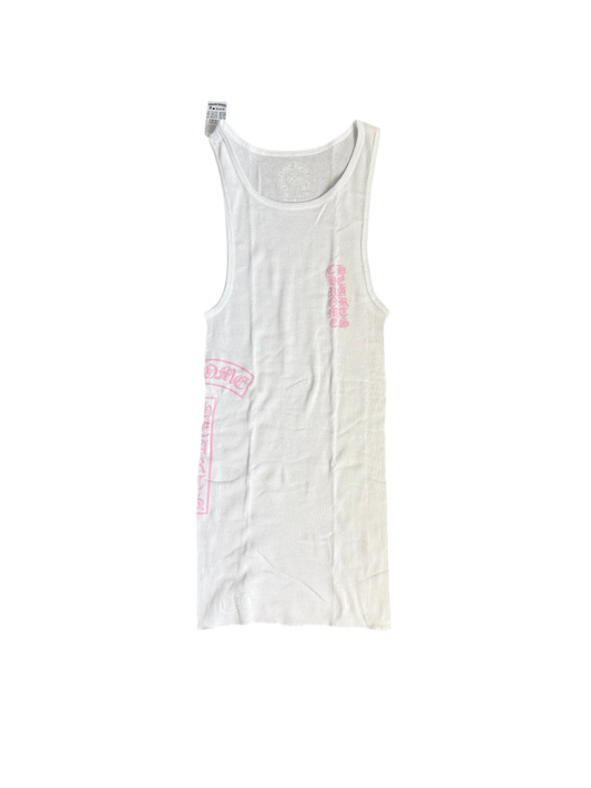 Chrome Hearts T-Bar Tank Top White Pink