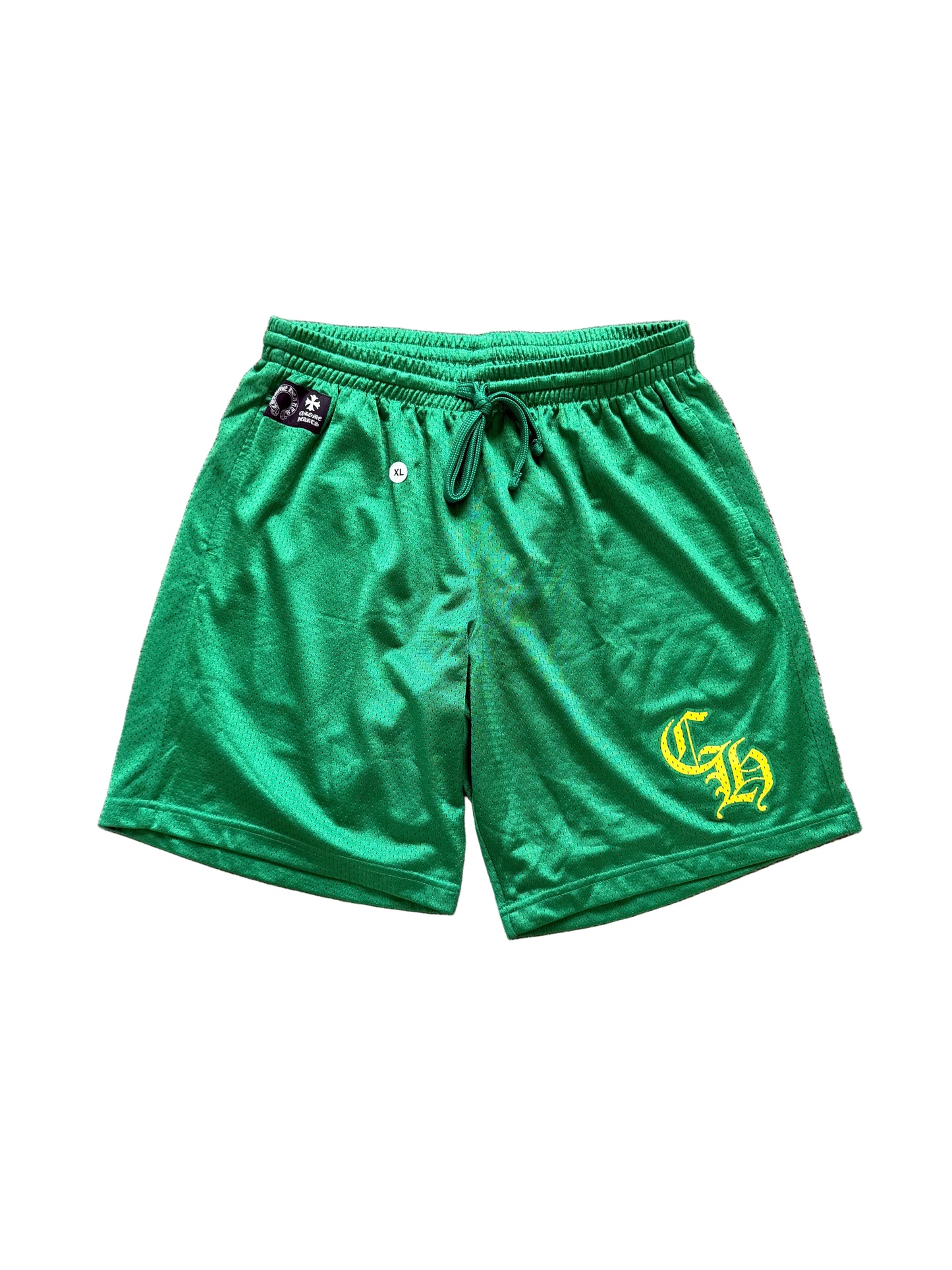 Chrome Hearts Stadium Mesh Jersey Shorts Green Yellow