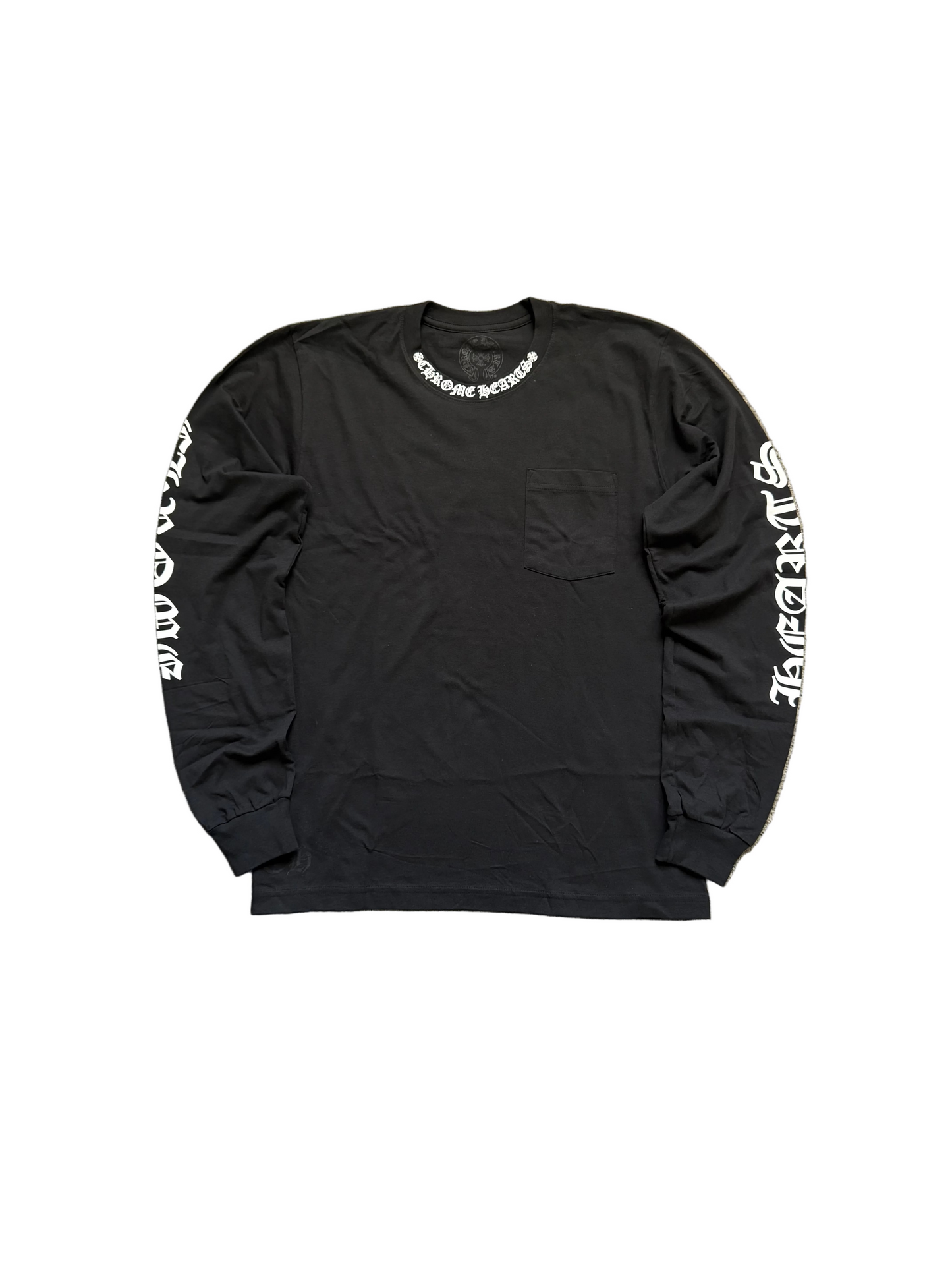 Chrome Hearts Neck Logo LS T-Shirt Black White