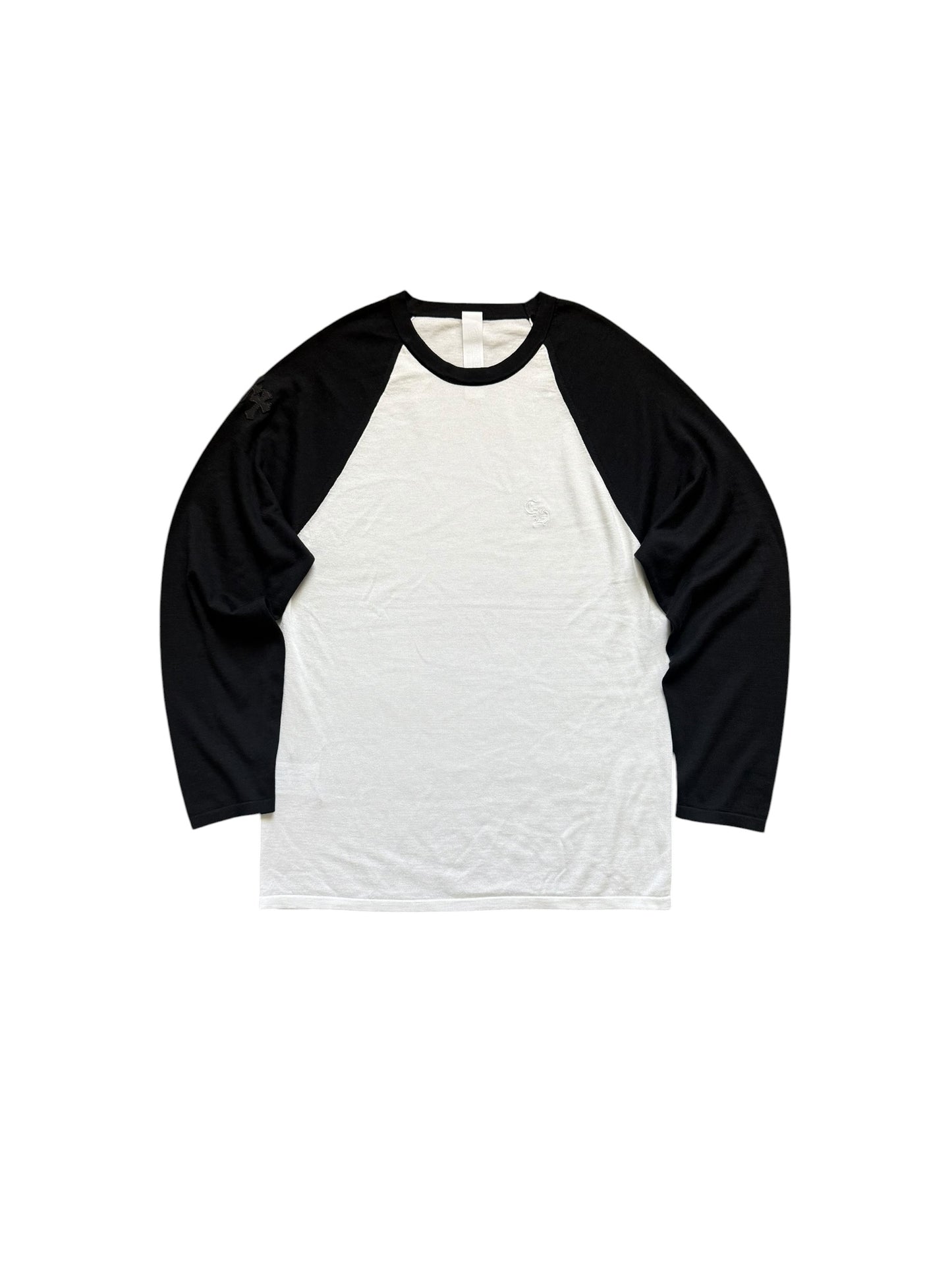 Chrome Hearts Triple Cross Patch Baseball 3/4 Shirt White