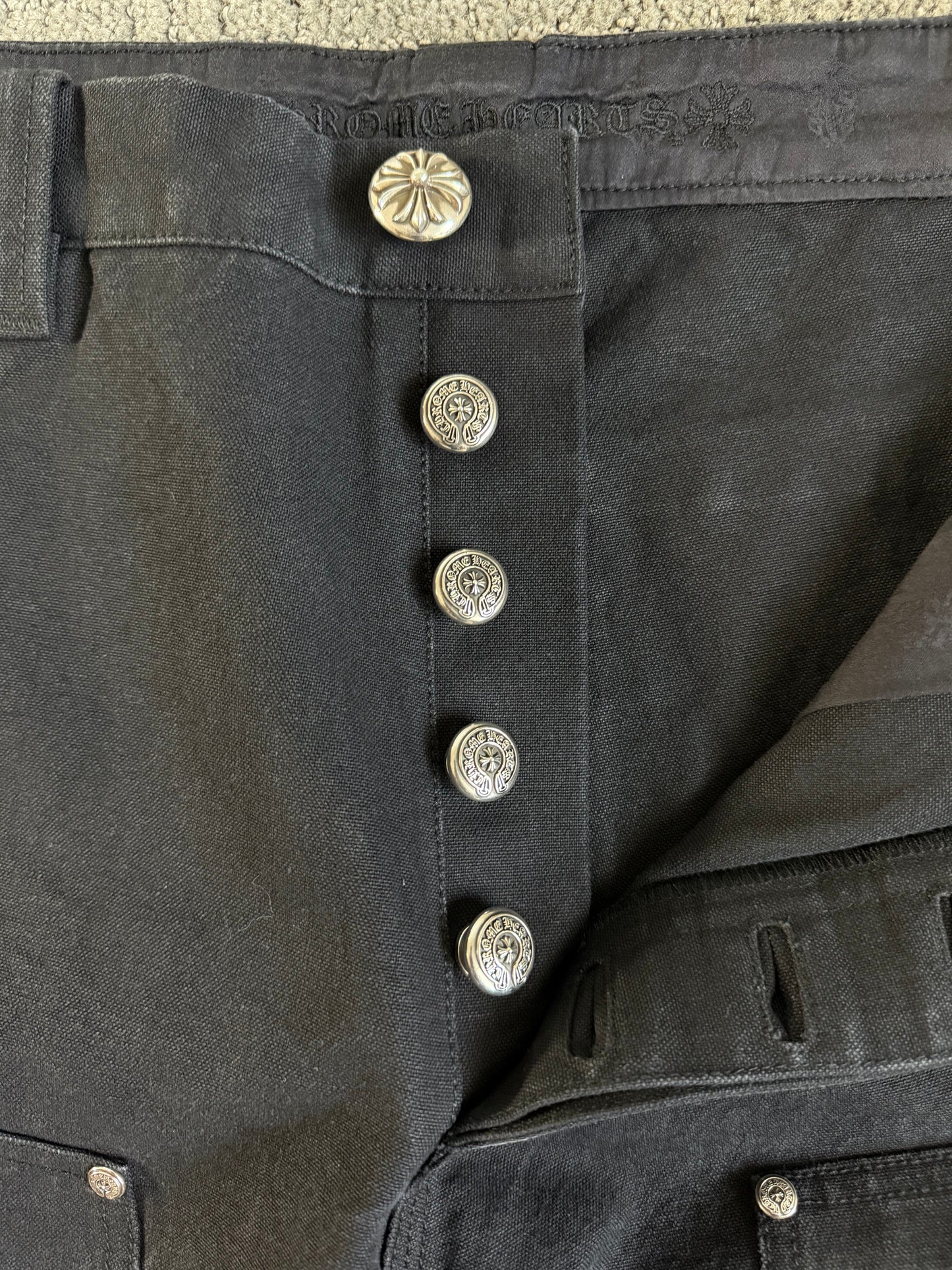 Chrome Hearts Cross Patch Carpenter Shorts Black