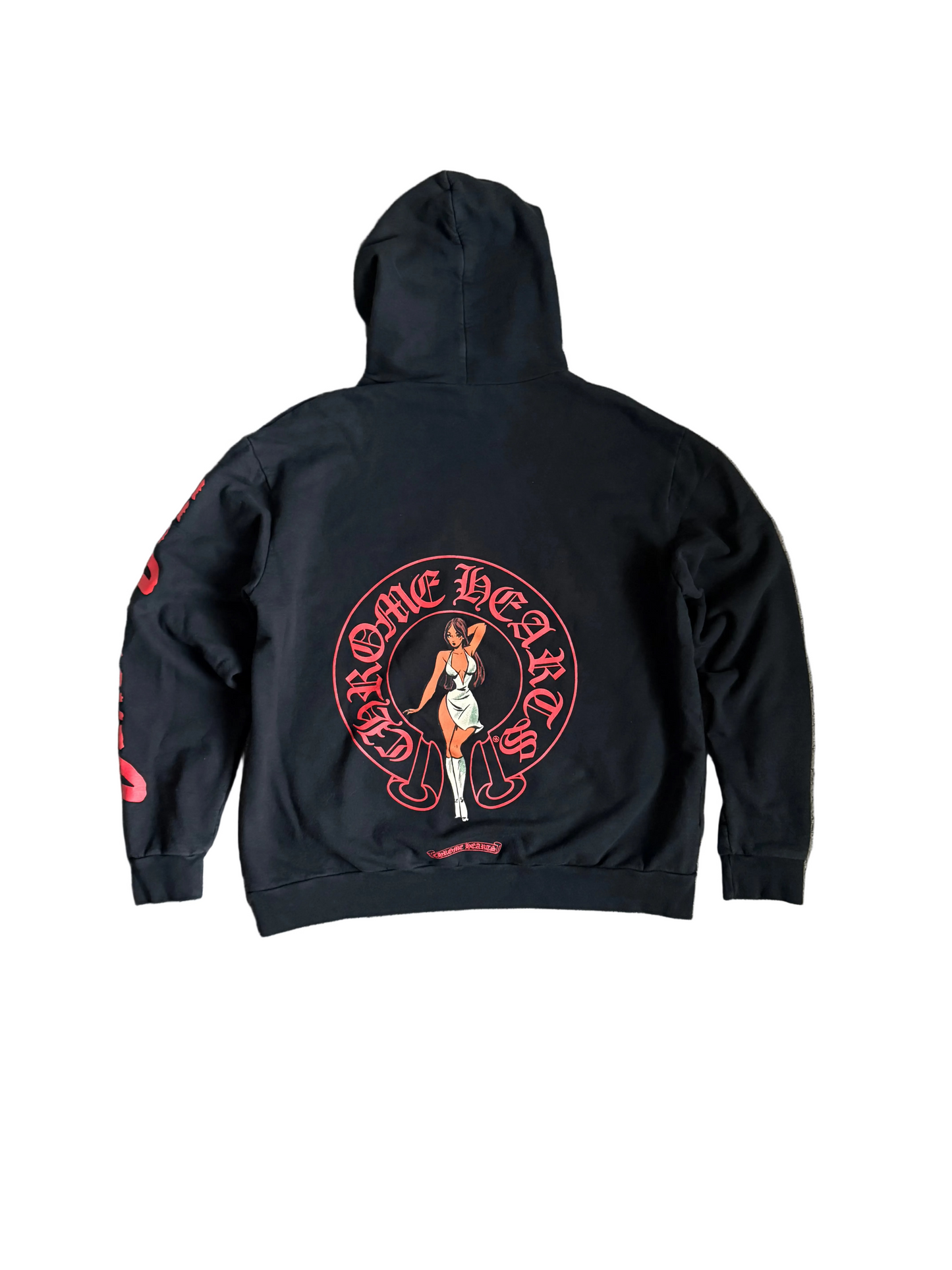 Chrome Hearts Deadly Doll Horseshoe Pullover Hoodie Black Red