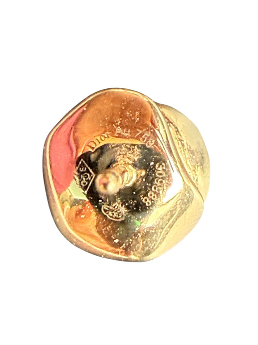 Dior Rose Flower 18K Rose Gold Earrings Set with Pave Diamonds