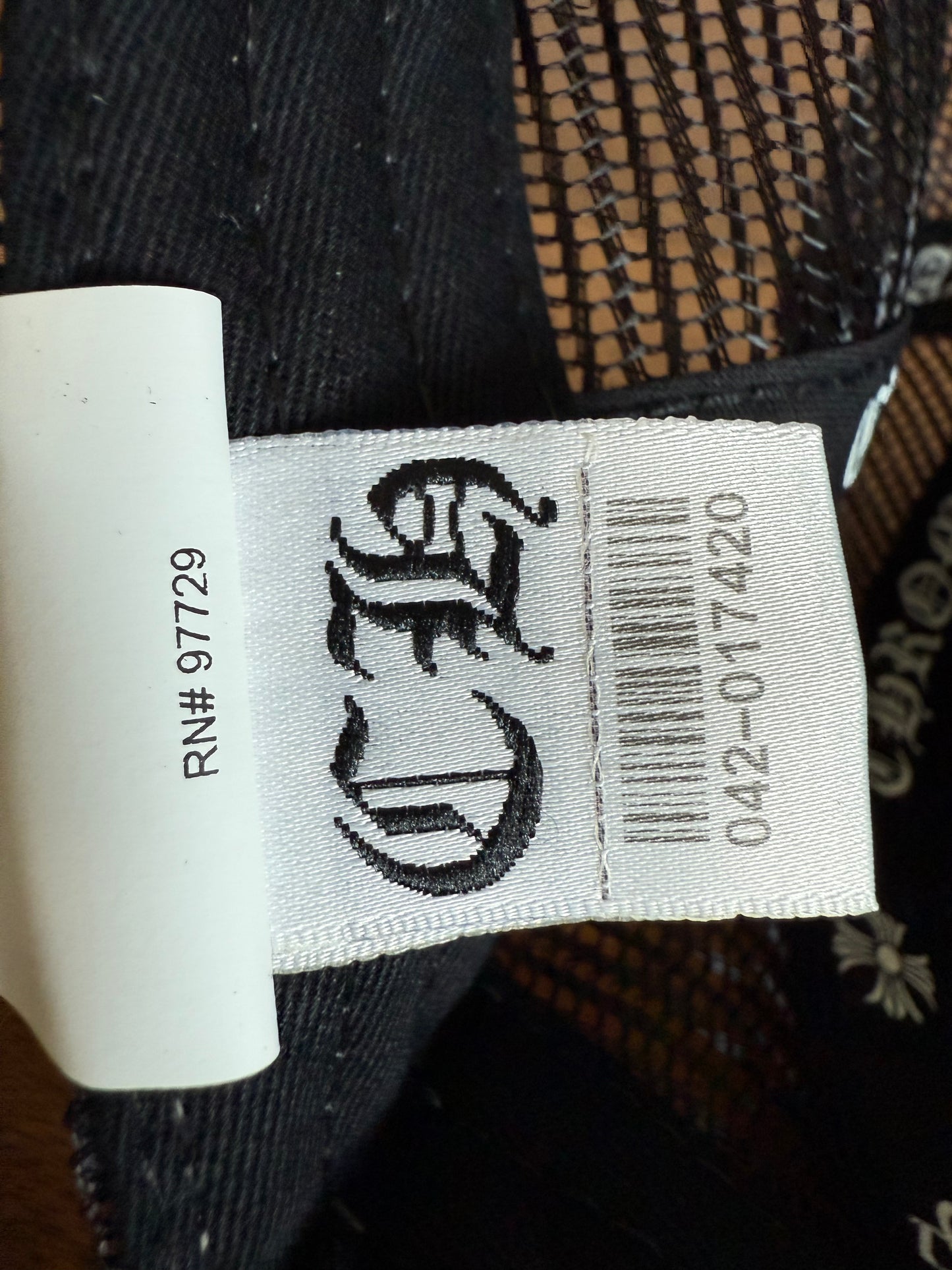 Chrome Hearts Camo Cemetery Leather Cross Patch Trucker Black