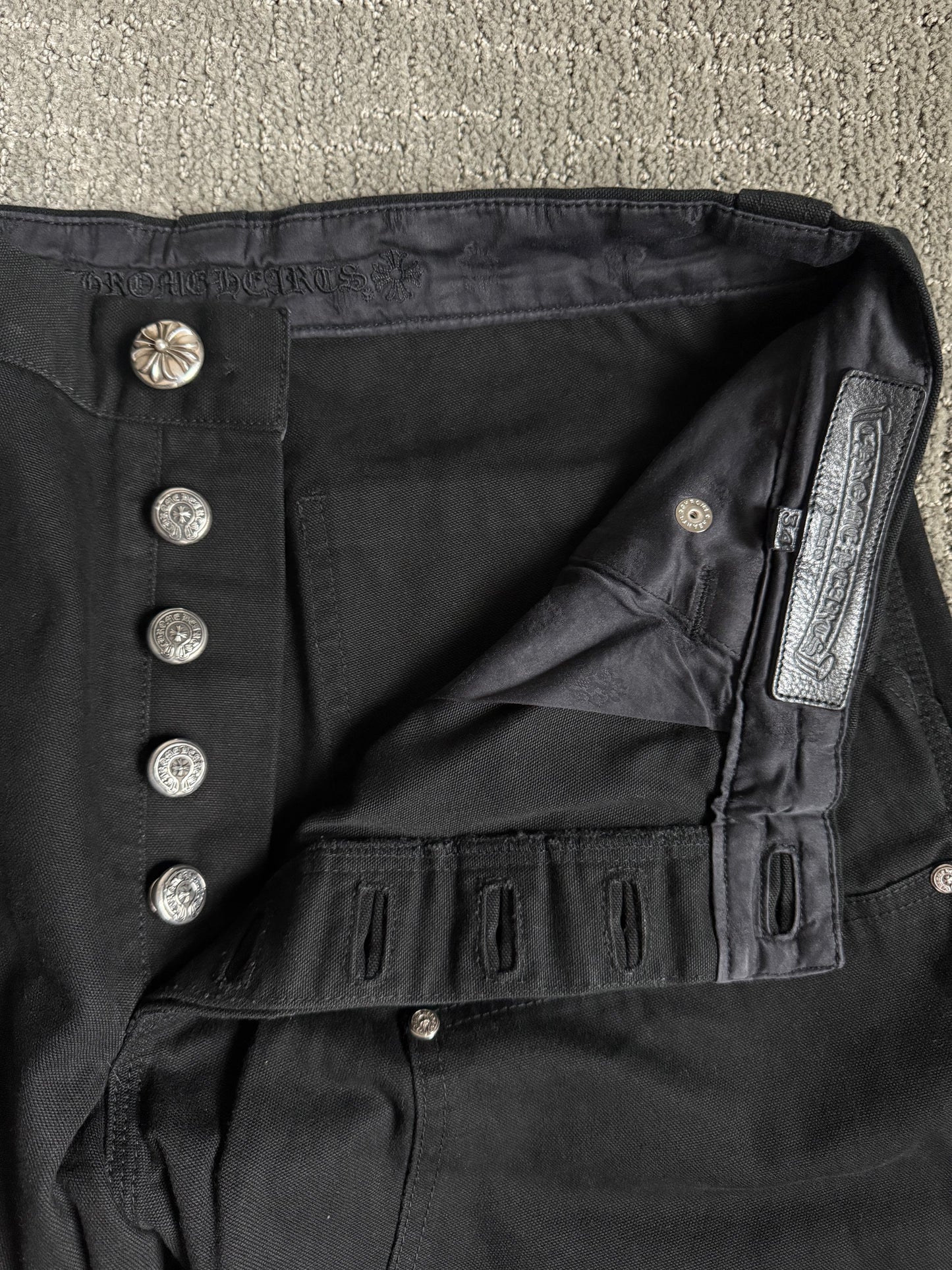 Chrome Hearts Double Knee Carpenter Pants Black