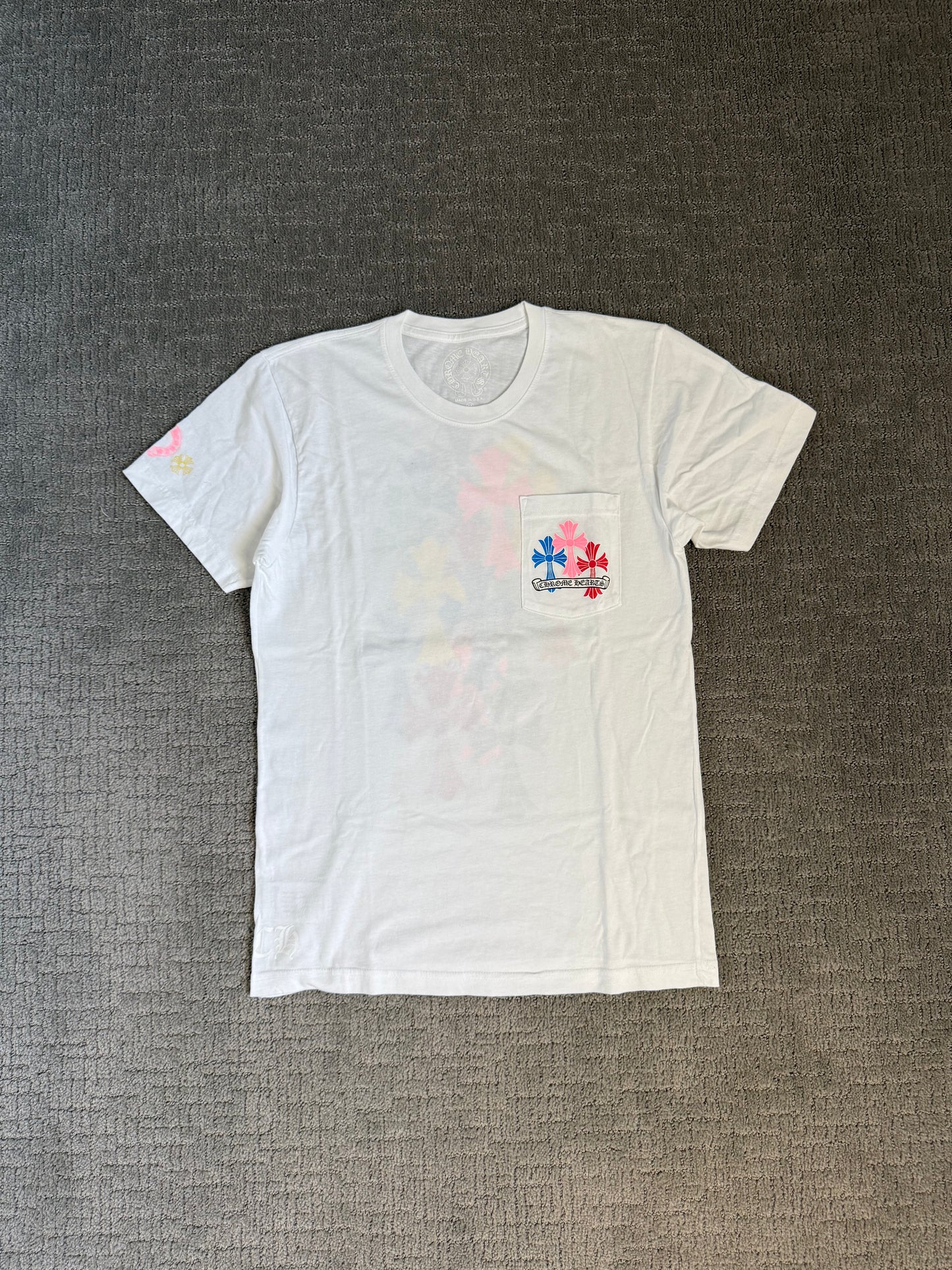 Chrome Hearts Multicolor Cemetery Cross SS T-Shirt White
