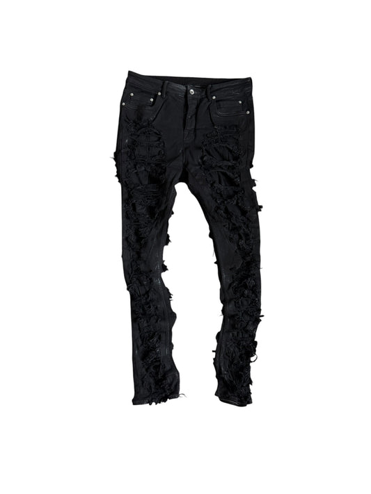 Rick Owens Detroit Cut Waxed Jeans