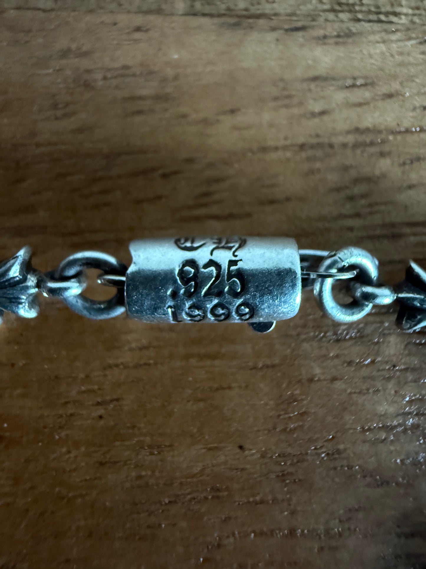 Chrome Hearts Tiny E Cross Bracelet 13 Link Silver