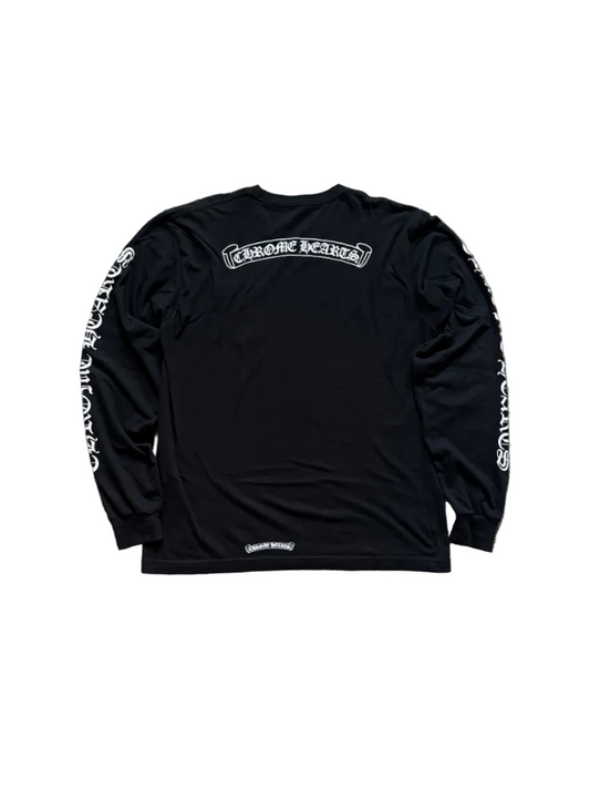 Chrome Hearts Scroll LS T-Shirt Black White