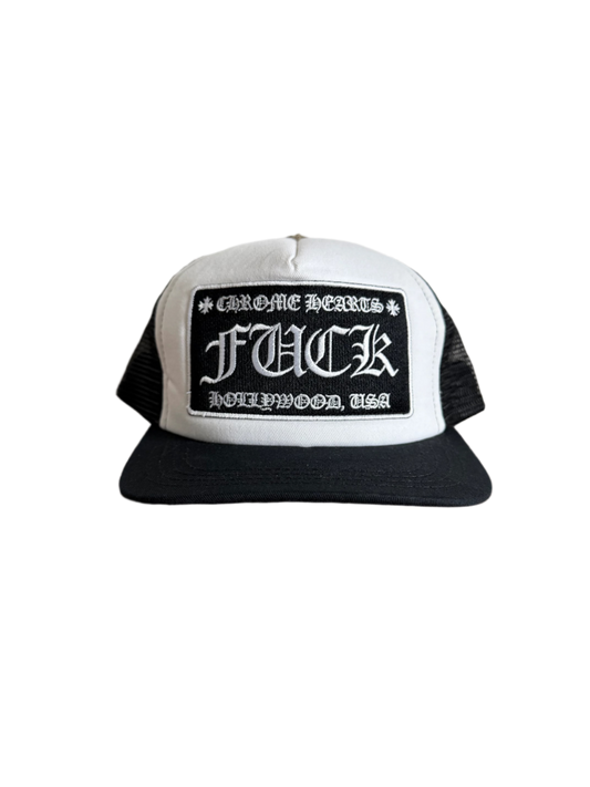 Chrome Hearts Fuck Patch Trucker Hat White