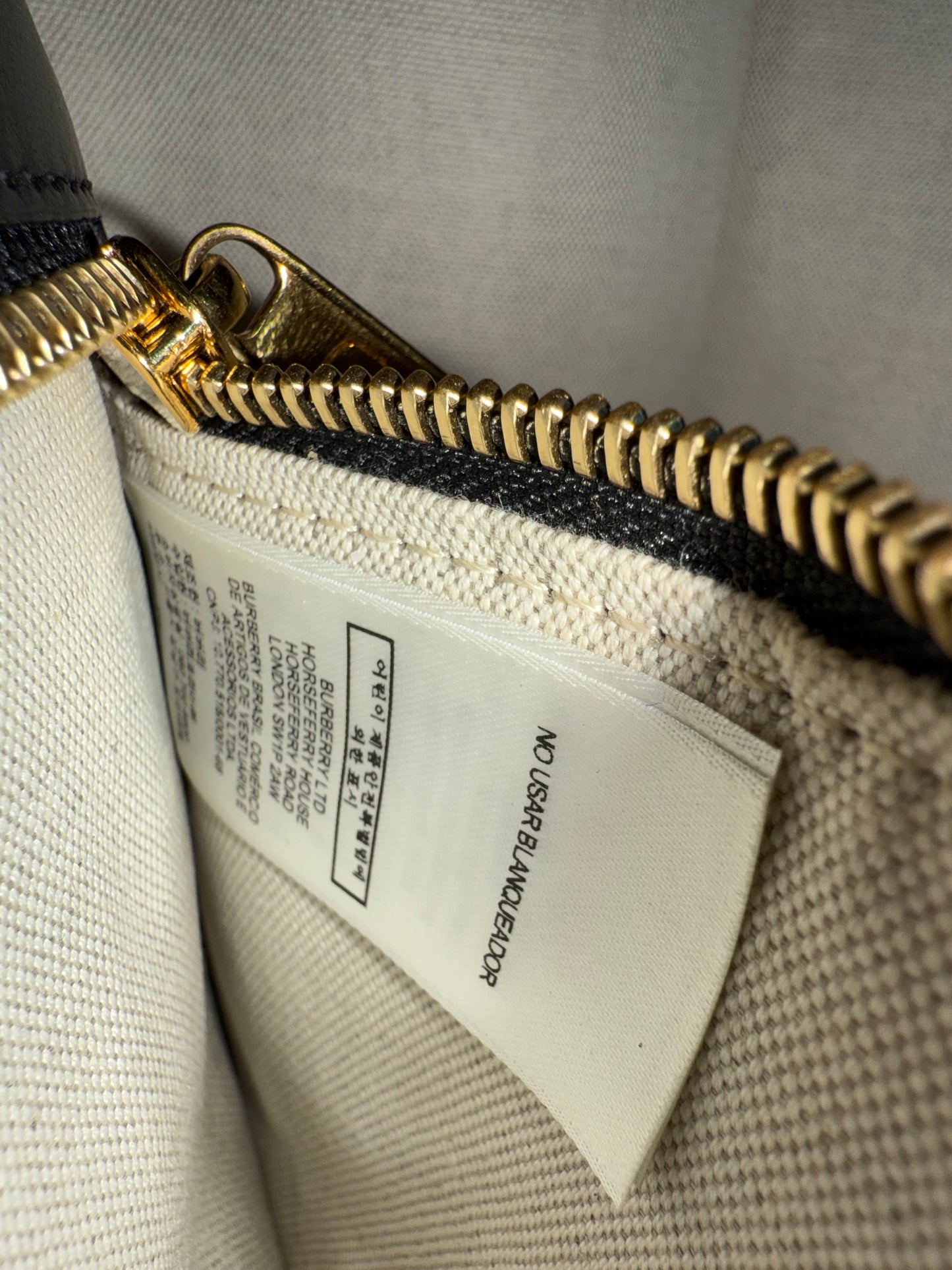 Burberry Woven Leather Book Tote Archive Beige
