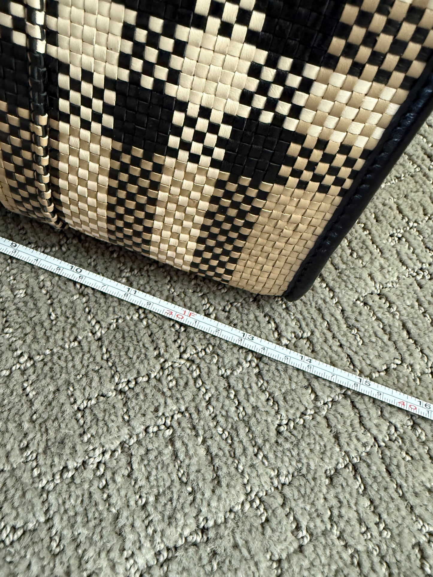Burberry Woven Leather Book Tote Archive Beige