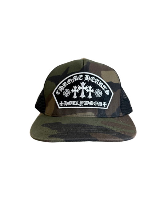 Chrome Hearts King Taco Patch Cross Snapback Hat Camo