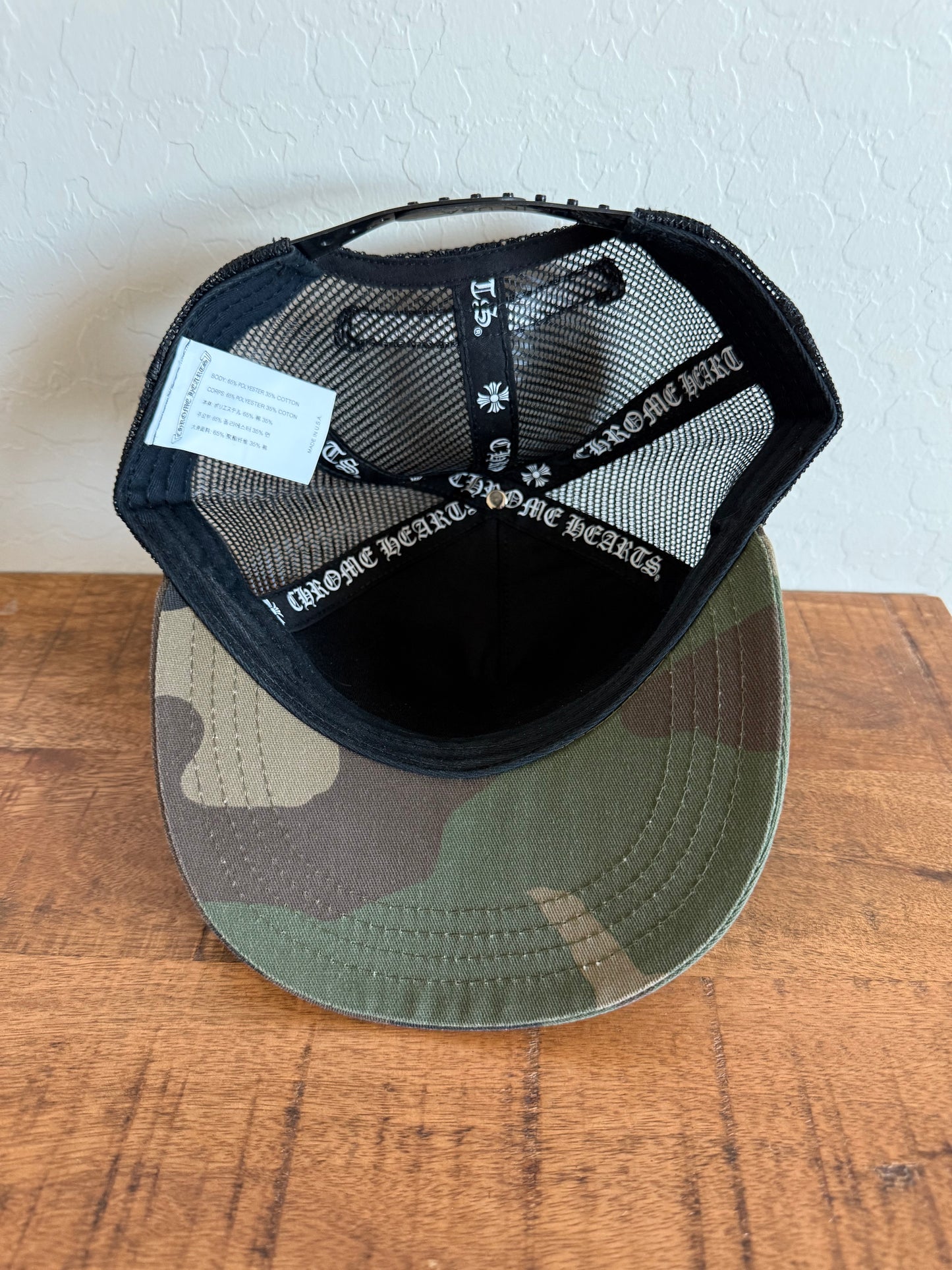Chrome Hearts King Taco Patch Cross Snapback Hat Camo