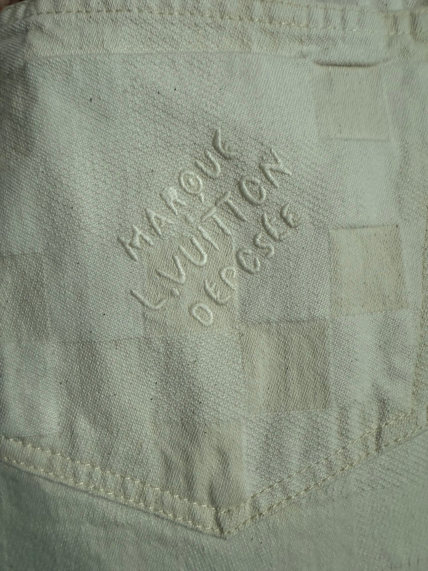 Louis Vuitton Skate Damier Denim Baggy Pants Beige