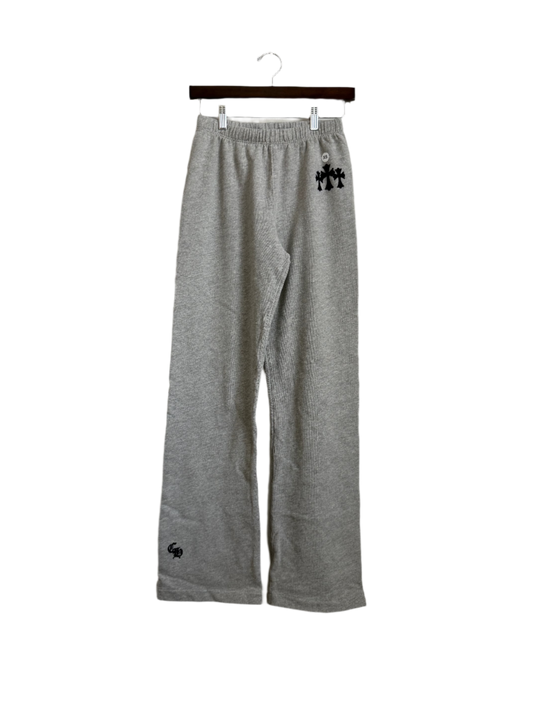 Chrome Hearts Triple Cross Velvet Sweatpants Grey/Navy