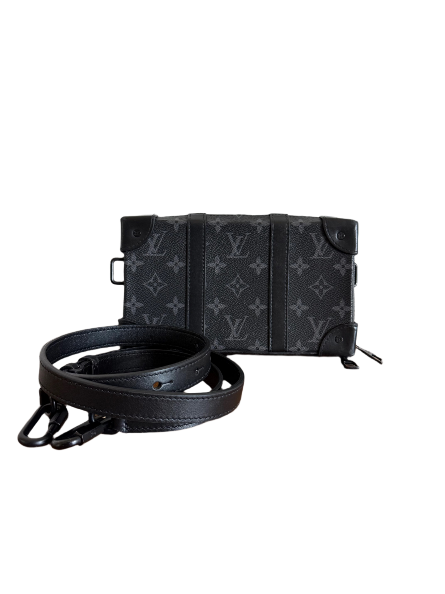 Louis Vuitton Monogram Soft Trunk Wallet Cross Body Bag Black