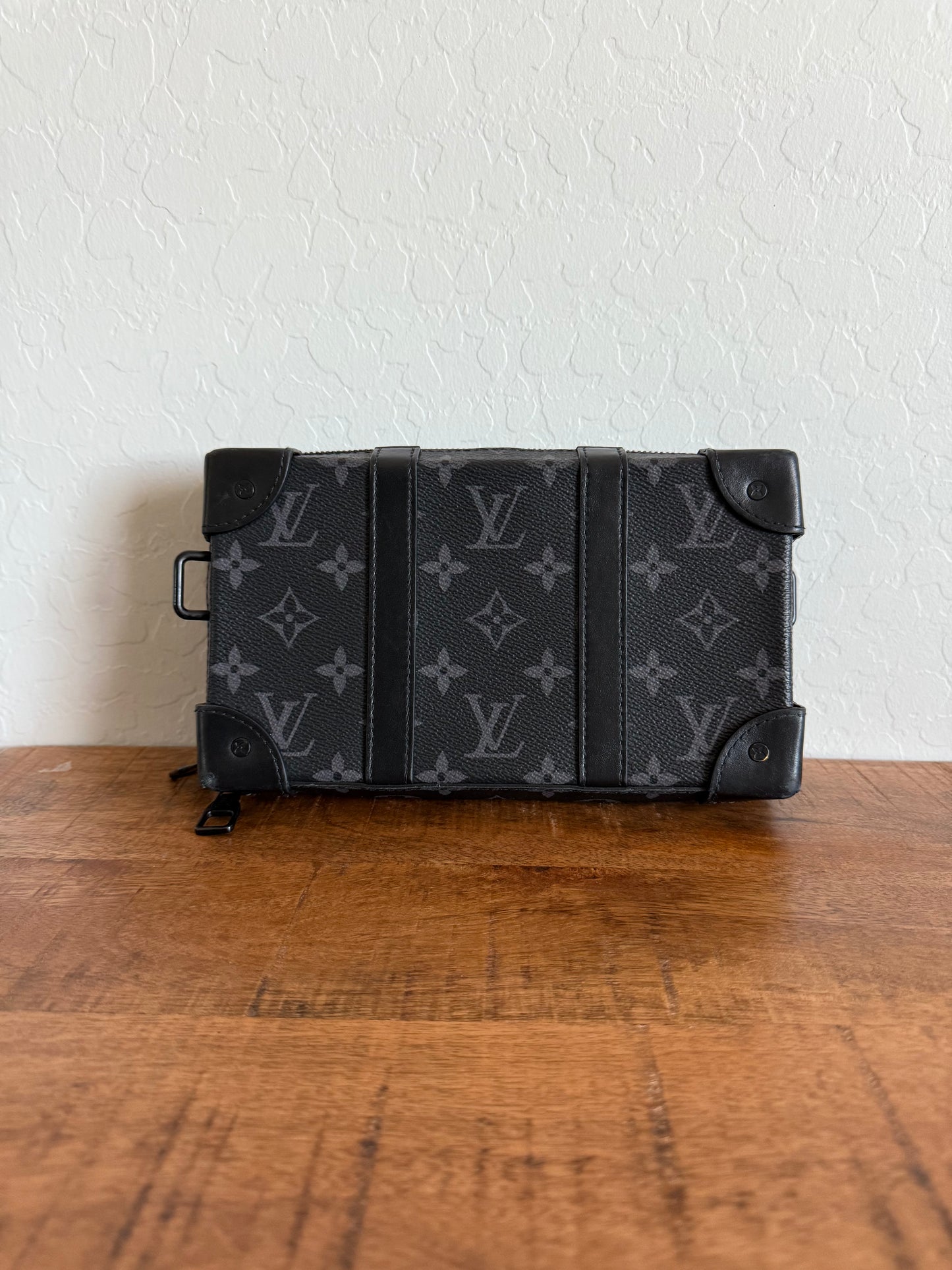 Louis Vuitton Monogram Soft Trunk Wallet Cross Body Bag Black