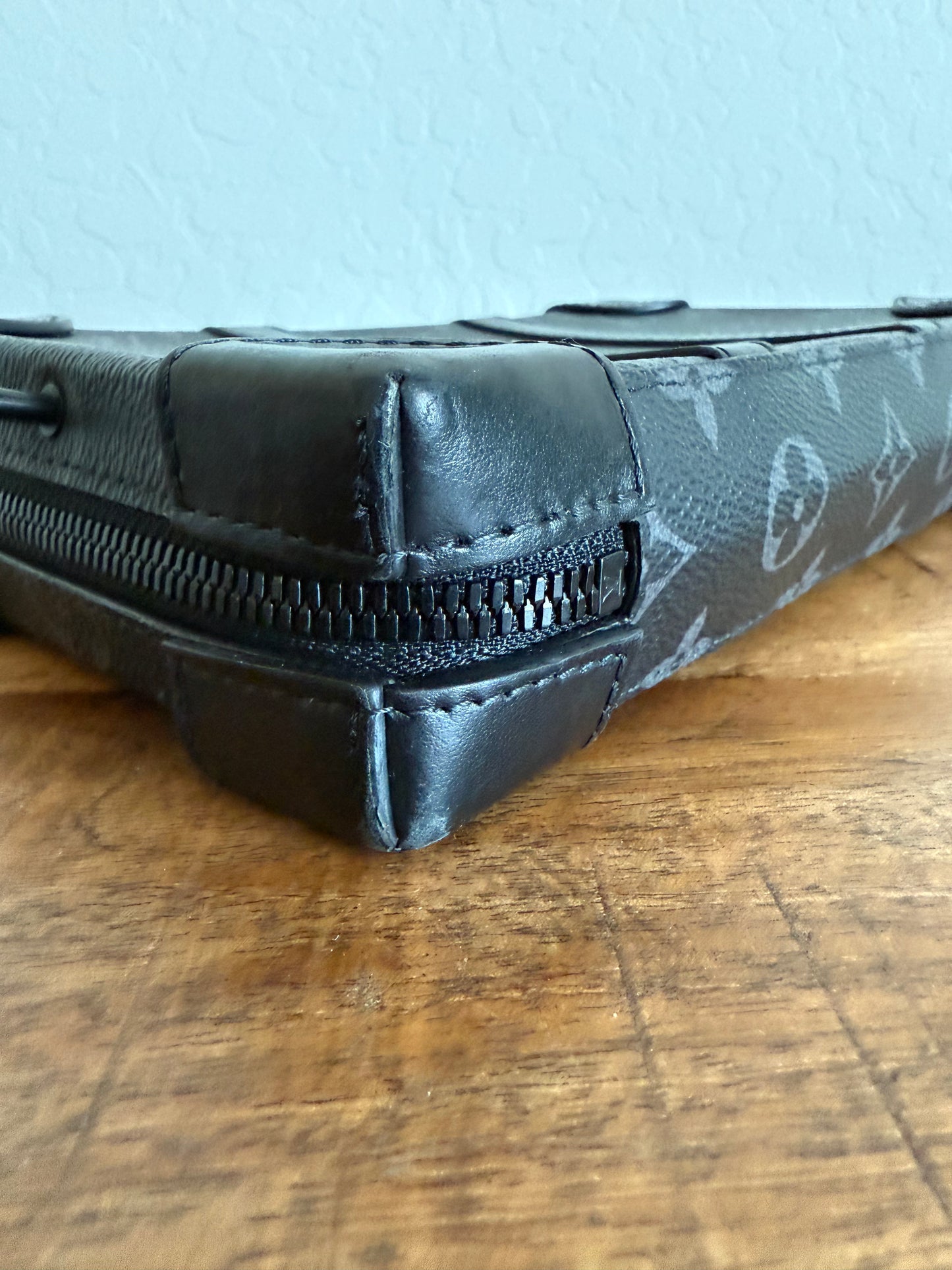 Louis Vuitton Monogram Soft Trunk Wallet Cross Body Bag Black