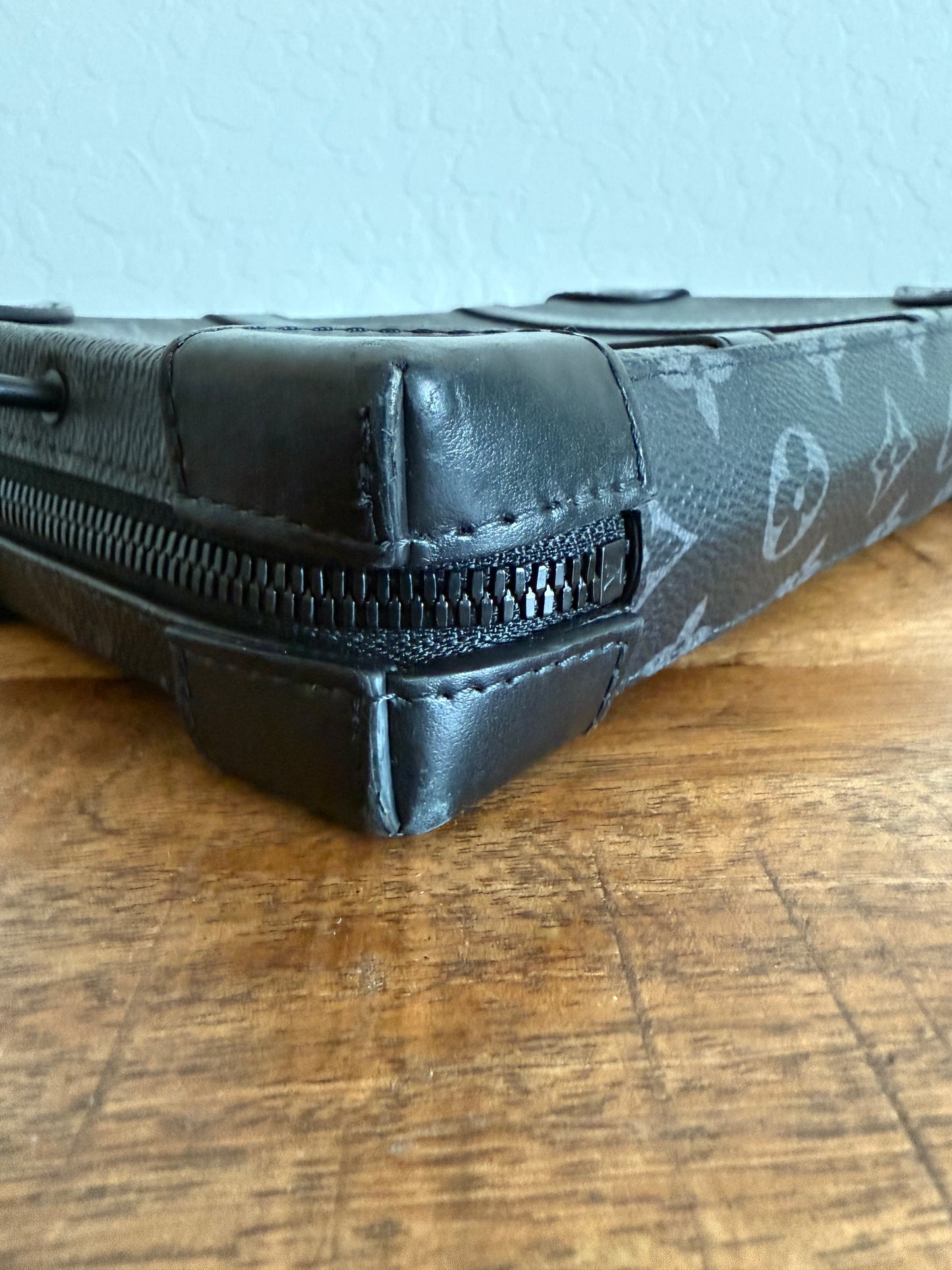 Louis Vuitton Monogram Soft Trunk Wallet Cross Body Bag Black