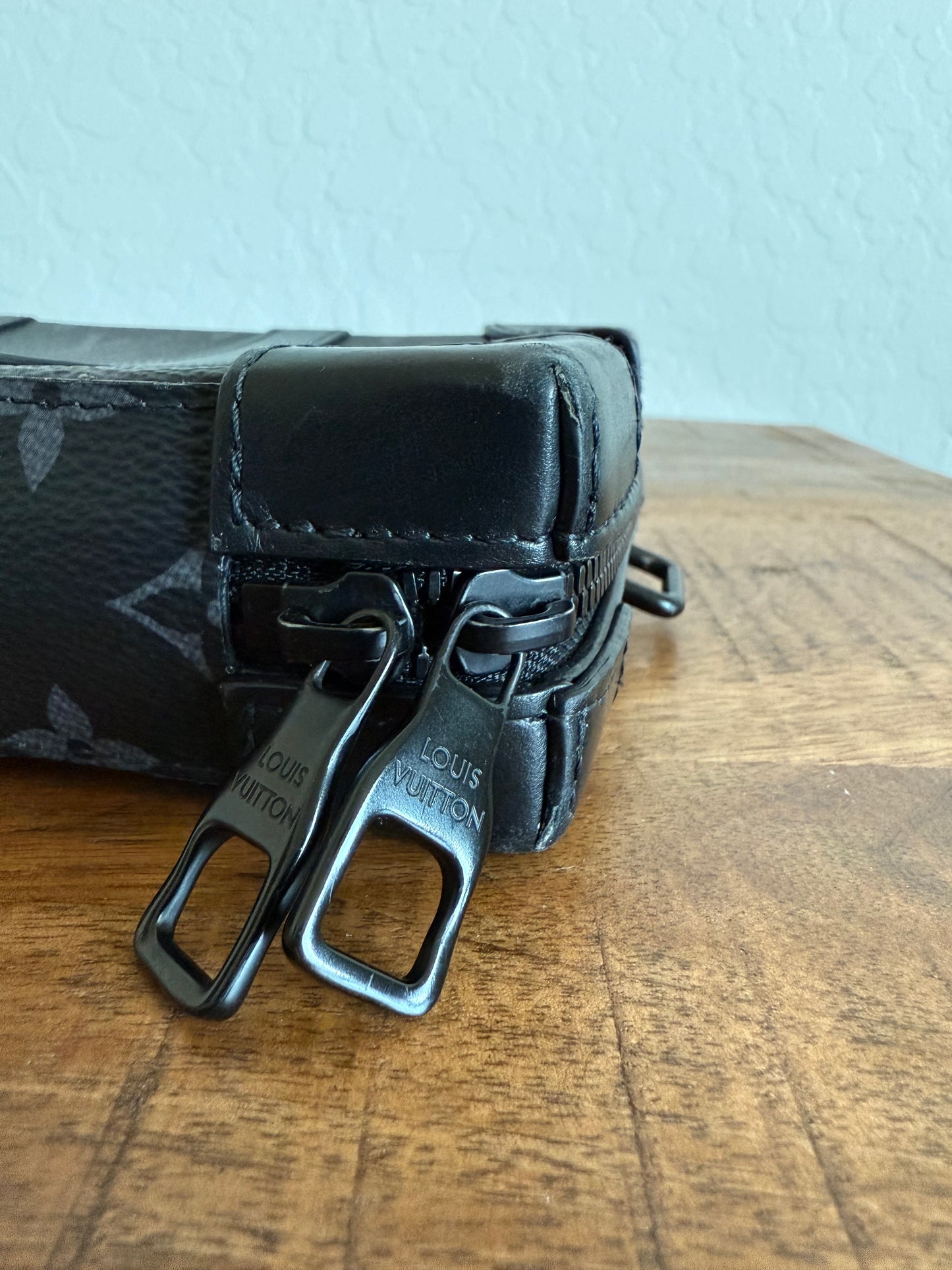 Louis Vuitton Monogram Soft Trunk Wallet Cross Body Bag Black