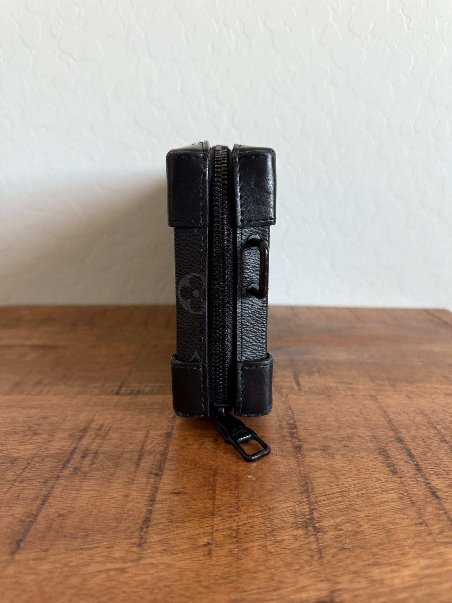 Louis Vuitton Monogram Soft Trunk Wallet Cross Body Bag Black